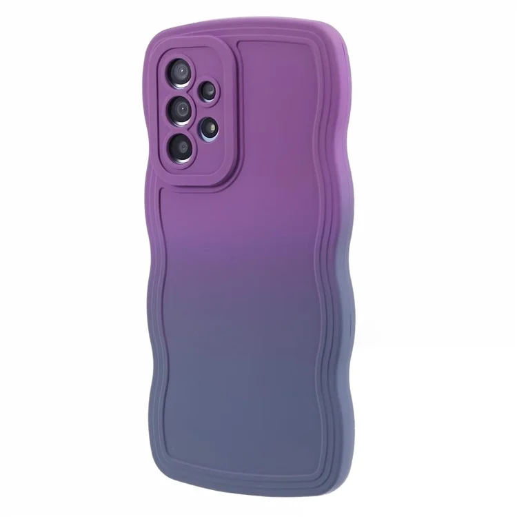 JTW Series for Samsung Galaxy A13 4G Case Wavy Edge Anti-Slip Phone Cover - Purple+Lavender Grey