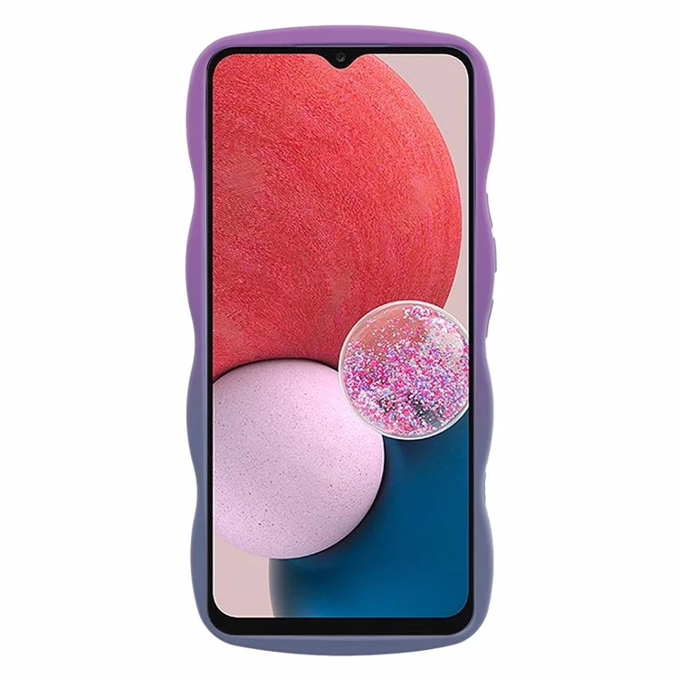 JTW Series for Samsung Galaxy A13 4G Case Wavy Edge Anti-Slip Phone Cover - Purple+Lavender Grey