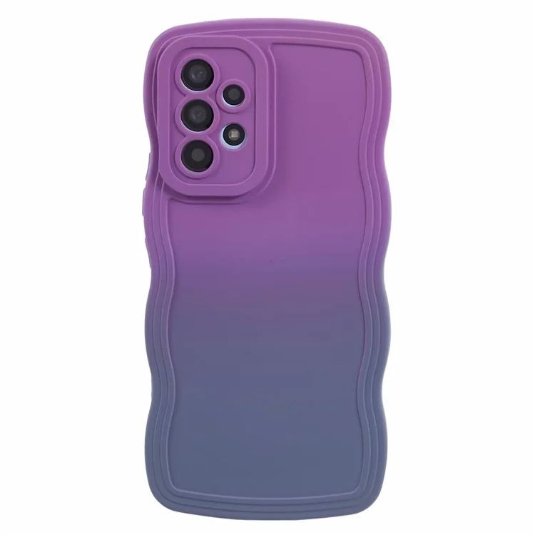 JTW Series for Samsung Galaxy A13 4G Case Wavy Edge Anti-Slip Phone Cover - Purple+Lavender Grey