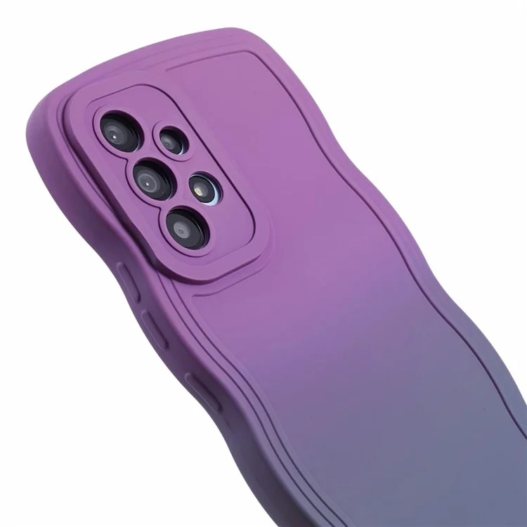 JTW Series for Samsung Galaxy A13 4G Case Wavy Edge Anti-Slip Phone Cover - Purple+Lavender Grey