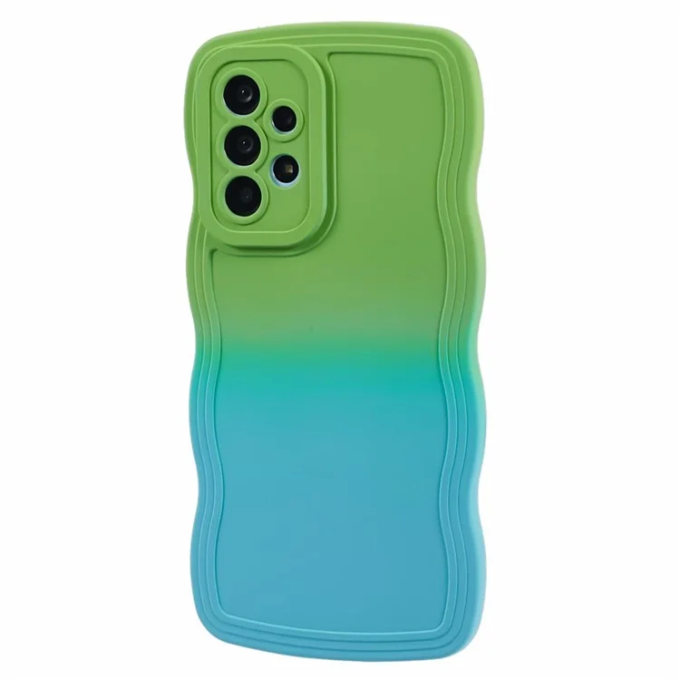 JTW-Serie für Samsung Galaxy A72 4G / 5G-Hülle, Wellenrand-Design, TPU-Handyhülle - Grün+Babytau
