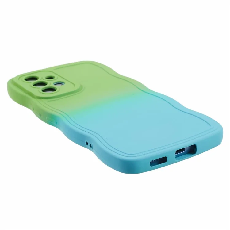 JTW-Serie für Samsung Galaxy A72 4G / 5G-Hülle, Wellenrand-Design, TPU-Handyhülle - Grün+Babytau