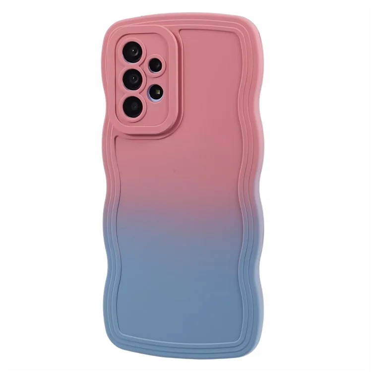 JTW Series for Samsung Galaxy A23 4G / 5G (Global Version) Case Soft TPU Curly Wave Phone Cover - Pink+Sky Blue