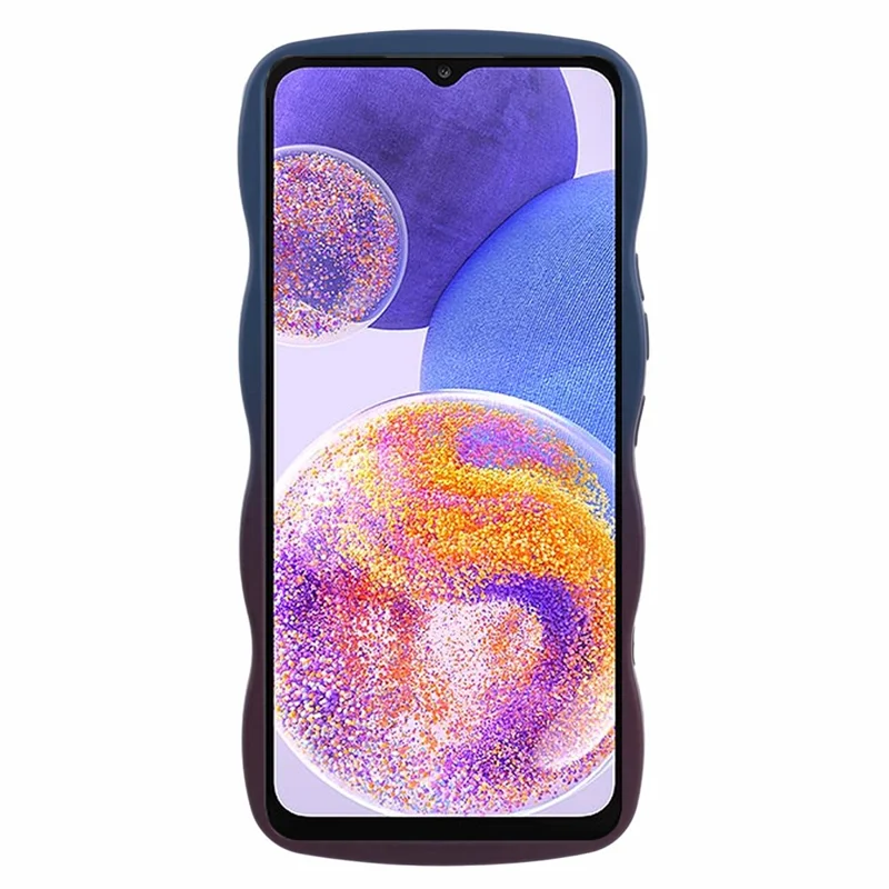 JTW Series for Samsung Galaxy A23 4G / 5G (Global Version) Case Soft TPU Curly Wave Phone Cover - Sapphire+Dark Purple