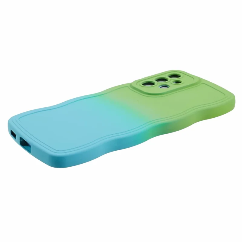 JTW Series for Samsung Galaxy A23 4G / 5G (Global Version) Case Soft TPU Curly Wave Phone Cover - Green+Baby Blue