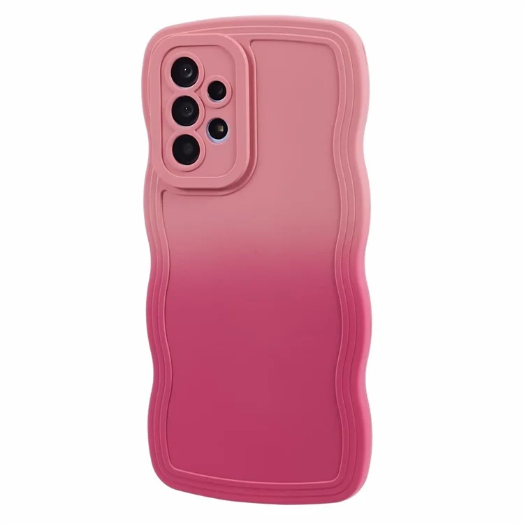 JTW Series for Samsung Galaxy A23 4G / 5G (Global Version) Case Soft TPU Curly Wave Phone Cover - Pink+Rose