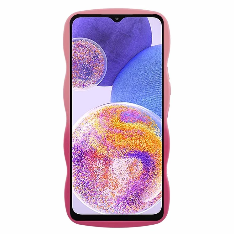 JTW Series for Samsung Galaxy A23 4G / 5G (Global Version) Case Soft TPU Curly Wave Phone Cover - Pink+Rose