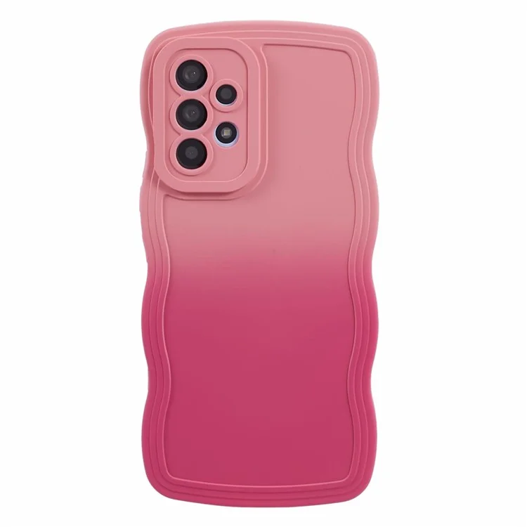 JTW Series for Samsung Galaxy A23 4G / 5G (Global Version) Case Soft TPU Curly Wave Phone Cover - Pink+Rose