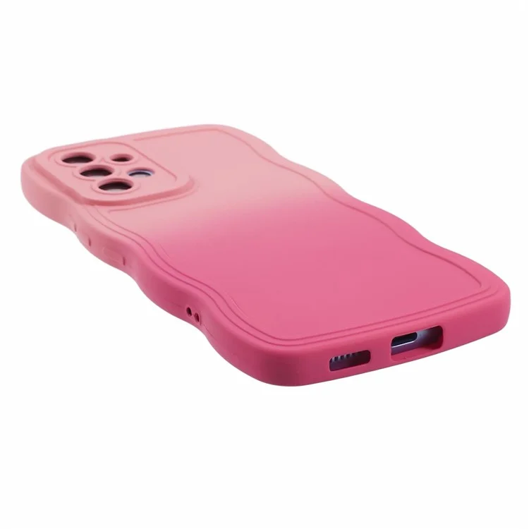 JTW Series for Samsung Galaxy A23 4G / 5G (Global Version) Case Soft TPU Curly Wave Phone Cover - Pink+Rose