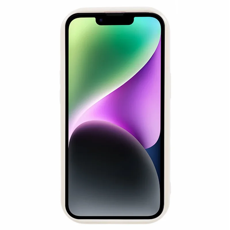 HYT Series For iPhone 14 Plus TPU Case Electroplating Lens Frame Cellphone Cover (Precise Cutout) - White