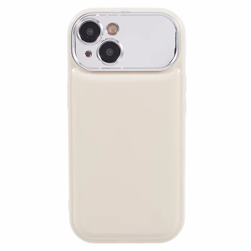 HYT Series For iPhone 14 Plus TPU Case Electroplating Lens Frame Cellphone Cover (Precise Cutout) - White