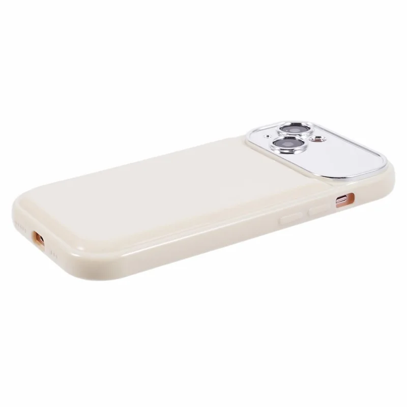 HYT Series For iPhone 14 Plus TPU Case Electroplating Lens Frame Cellphone Cover (Precise Cutout) - White