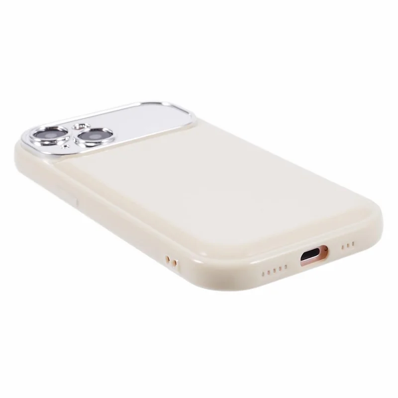 HYT Series For iPhone 14 Plus TPU Case Electroplating Lens Frame Cellphone Cover (Precise Cutout) - White