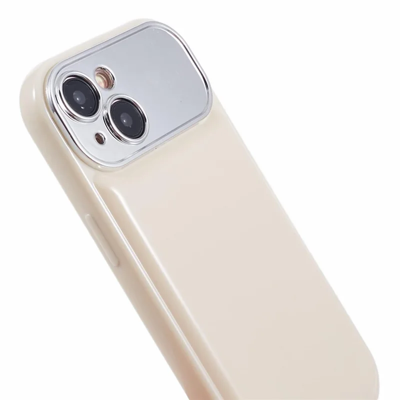 HYT Series For iPhone 14 Plus TPU Case Electroplating Lens Frame Cellphone Cover (Precise Cutout) - White