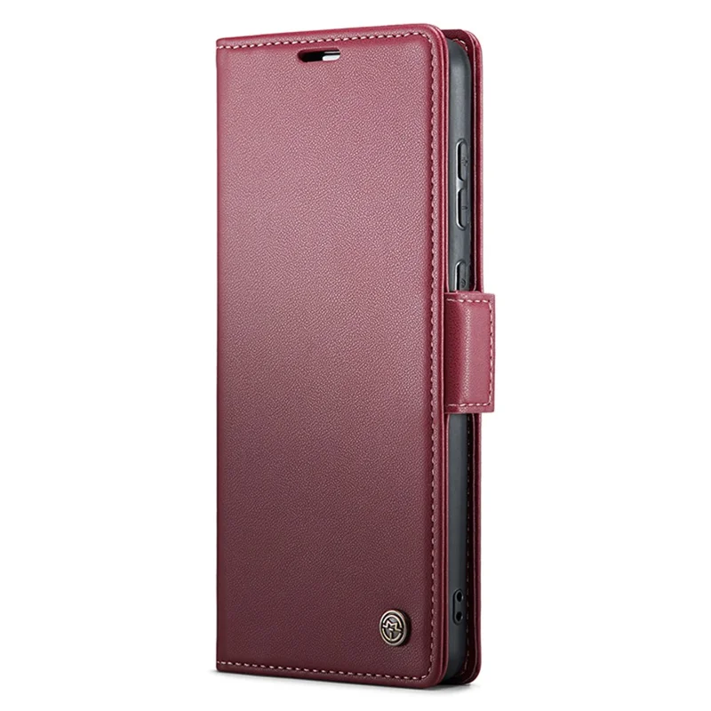 For Samsung Galaxy S23 FE Leather Case CASEME 023 RFID Blocking 3 Card Slot Mobile Cover - Red