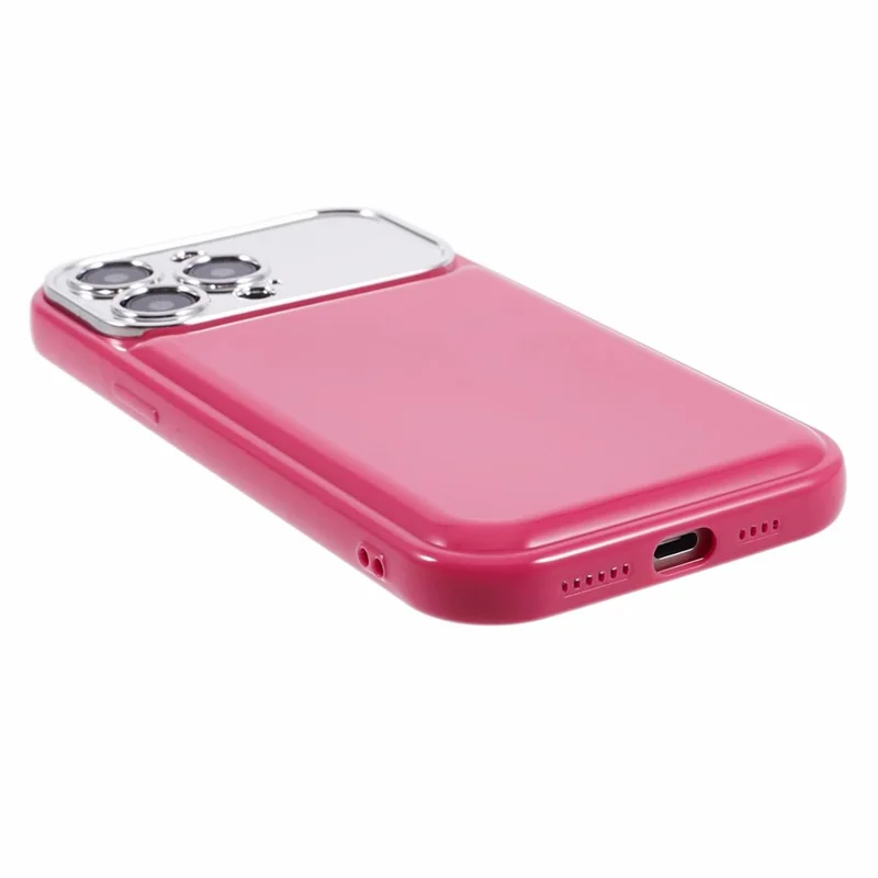 HYT Series for iPhone 14 Pro Max Case Electroplating Lens Frame Phone TPU Cover (Precise Cutout) - Rose