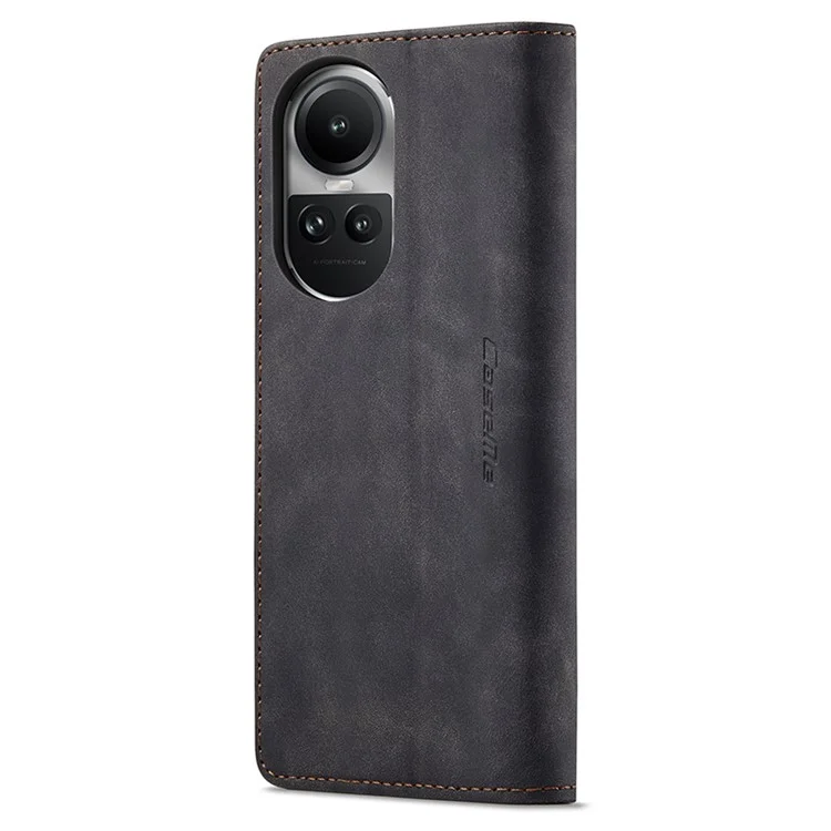 CASEME 013 Serie für Oppo Reno10 5G (Global) / Reno10 Pro 5G (Global) Hülle PU-Leder Wallet Flip Cover - Schwarz