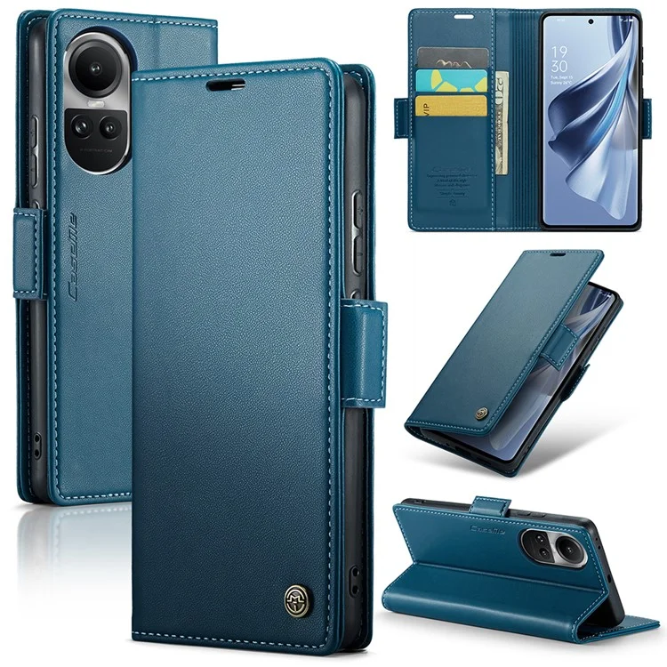 CASEME 023 Serie für Oppo Reno10 5G (Global) / Reno10 Pro 5G (Global) Hülle RFID-blockierendes Wallet-Handyhülle - Blau