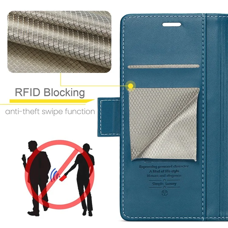 CASEME 023 Serie für Oppo Reno10 5G (Global) / Reno10 Pro 5G (Global) Hülle RFID-blockierendes Wallet-Handyhülle - Blau