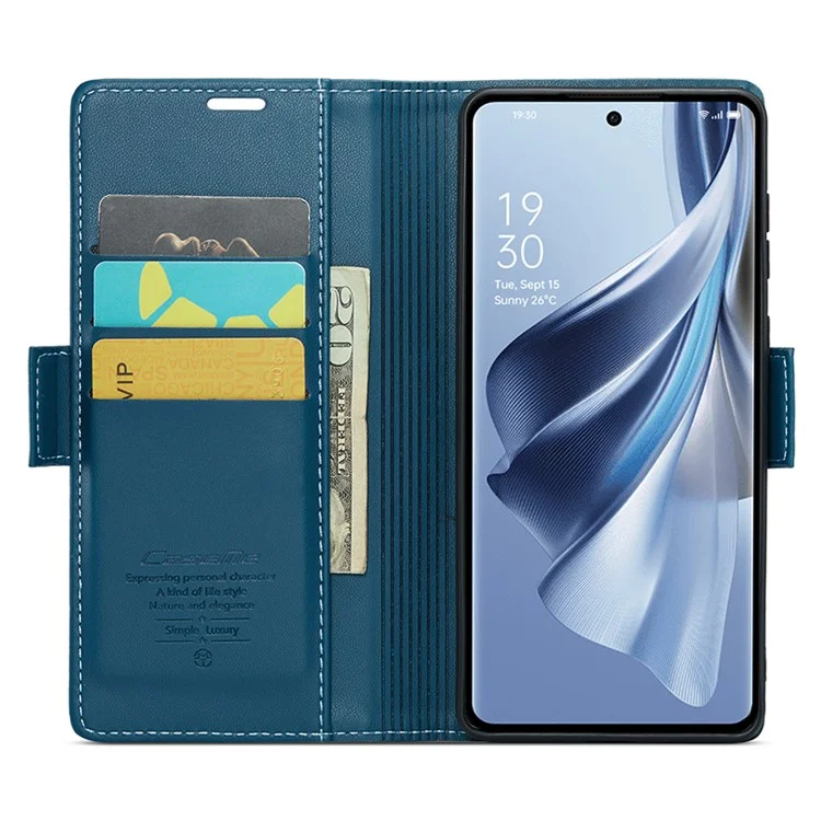 CASEME 023 Serie für Oppo Reno10 5G (Global) / Reno10 Pro 5G (Global) Hülle RFID-blockierendes Wallet-Handyhülle - Blau