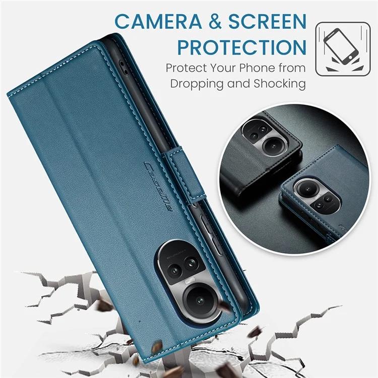 CASEME 023 Serie für Oppo Reno10 5G (Global) / Reno10 Pro 5G (Global) Hülle RFID-blockierendes Wallet-Handyhülle - Blau