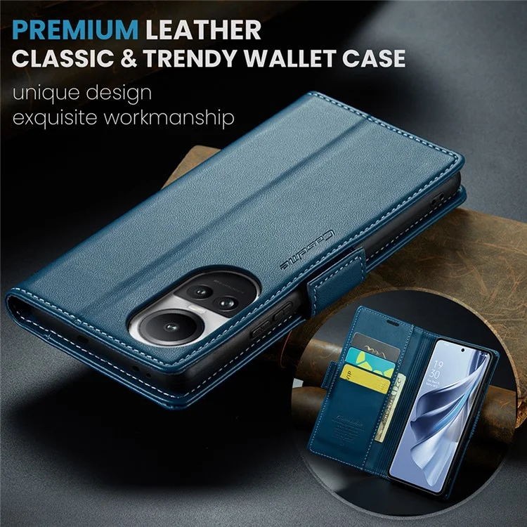CASEME 023 Serie für Oppo Reno10 5G (Global) / Reno10 Pro 5G (Global) Hülle RFID-blockierendes Wallet-Handyhülle - Blau
