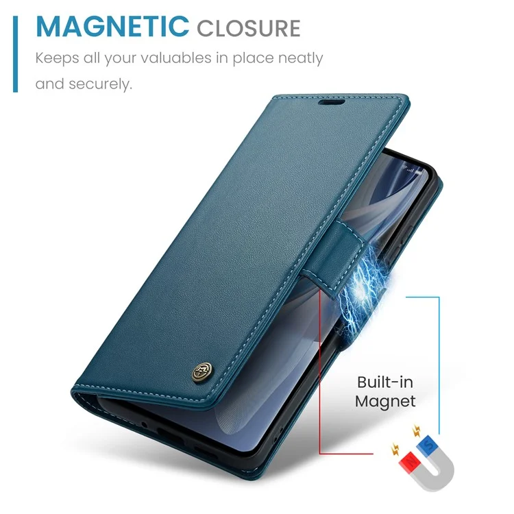 CASEME 023 Serie für Oppo Reno10 5G (Global) / Reno10 Pro 5G (Global) Hülle RFID-blockierendes Wallet-Handyhülle - Blau