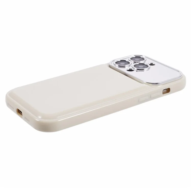 Série HYT para iPhone 13 Pro Case Electroplating Lens Frame Candy Color TPU Cover (Recorte Preciso) - Branco
