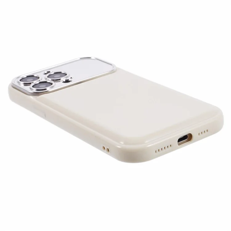 Série HYT para iPhone 13 Pro Case Electroplating Lens Frame Candy Color TPU Cover (Recorte Preciso) - Branco