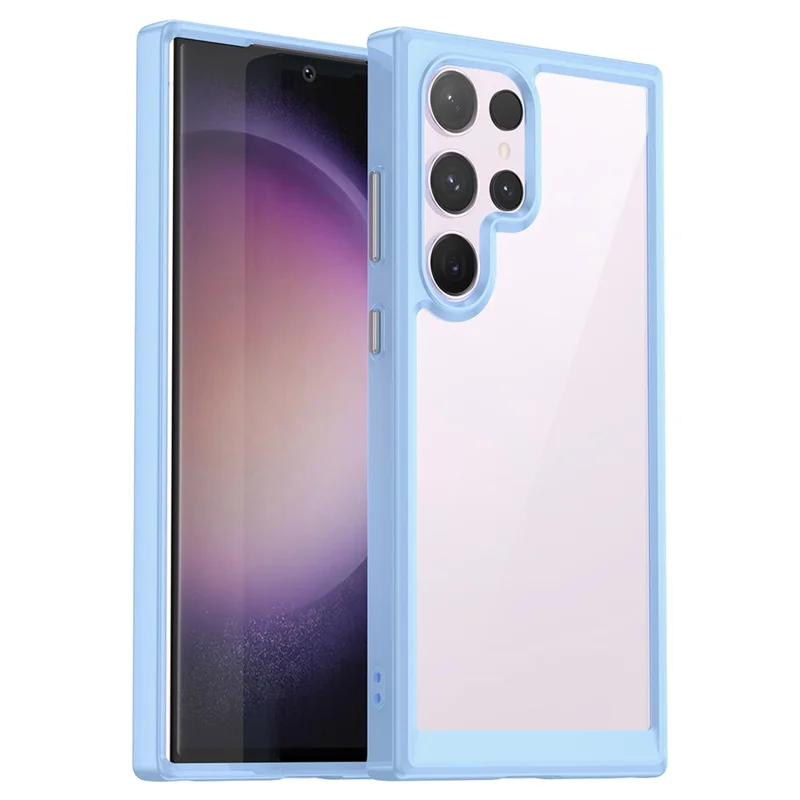 For Samsung Galaxy S24 Ultra Case TPU + Acrylic Shockproof Smart Phone Cover - Blue