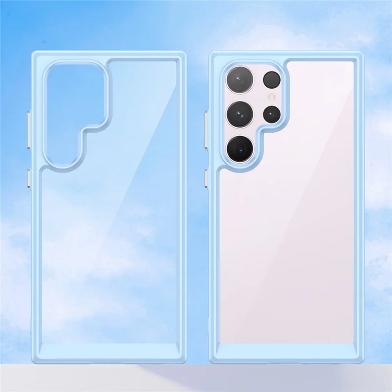 For Samsung Galaxy S24 Ultra Case TPU + Acrylic Shockproof Smart Phone Cover - Blue
