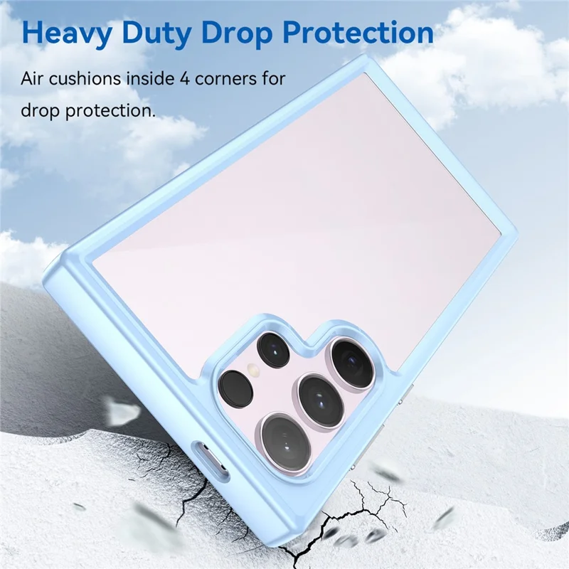 For Samsung Galaxy S24 Ultra Case TPU + Acrylic Shockproof Smart Phone Cover - Blue