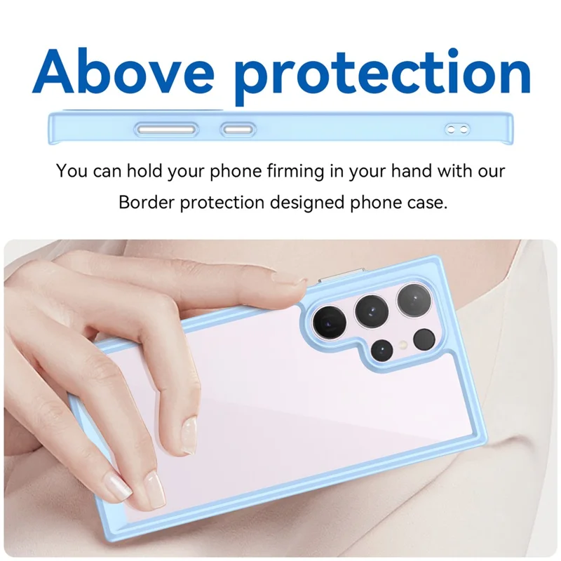For Samsung Galaxy S24 Ultra Case TPU + Acrylic Shockproof Smart Phone Cover - Blue