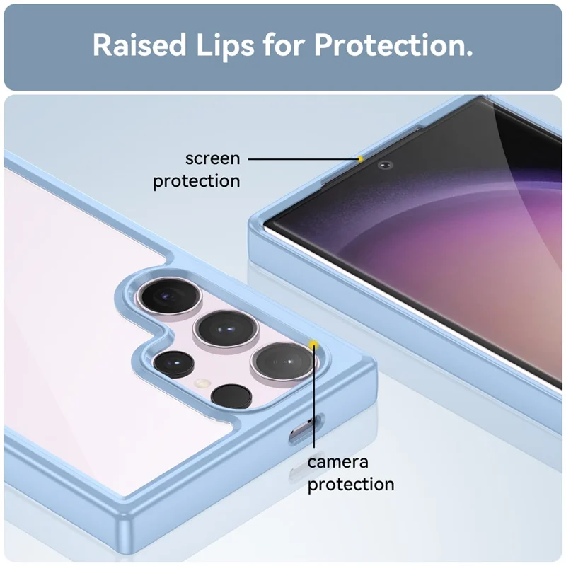 For Samsung Galaxy S24 Ultra Case TPU + Acrylic Shockproof Smart Phone Cover - Blue