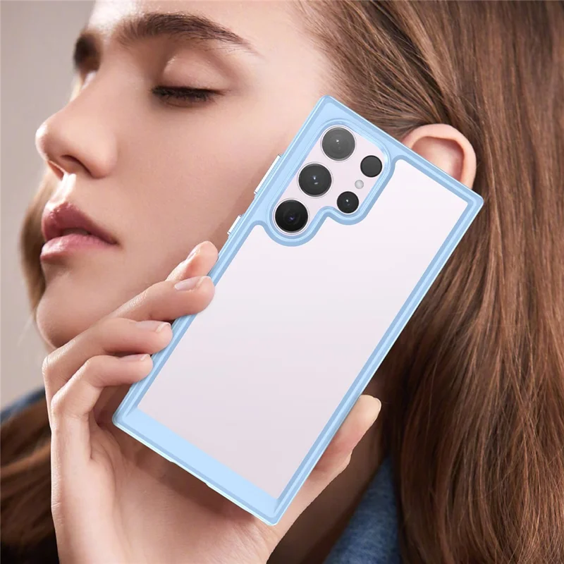 For Samsung Galaxy S24 Ultra Case TPU + Acrylic Shockproof Smart Phone Cover - Blue