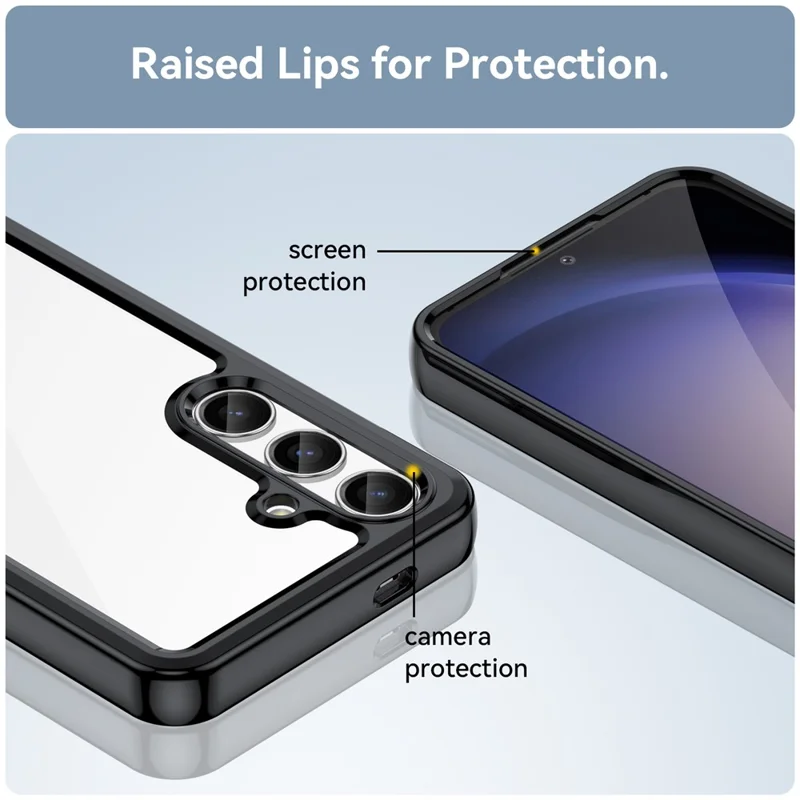For Samsung Galaxy S24 Case TPU + Acrylic Anti-scratch Phone Back Shell - Black