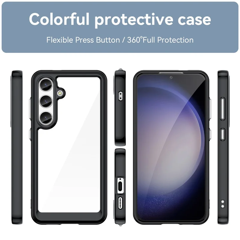 For Samsung Galaxy S24 Case TPU + Acrylic Anti-scratch Phone Back Shell - Black