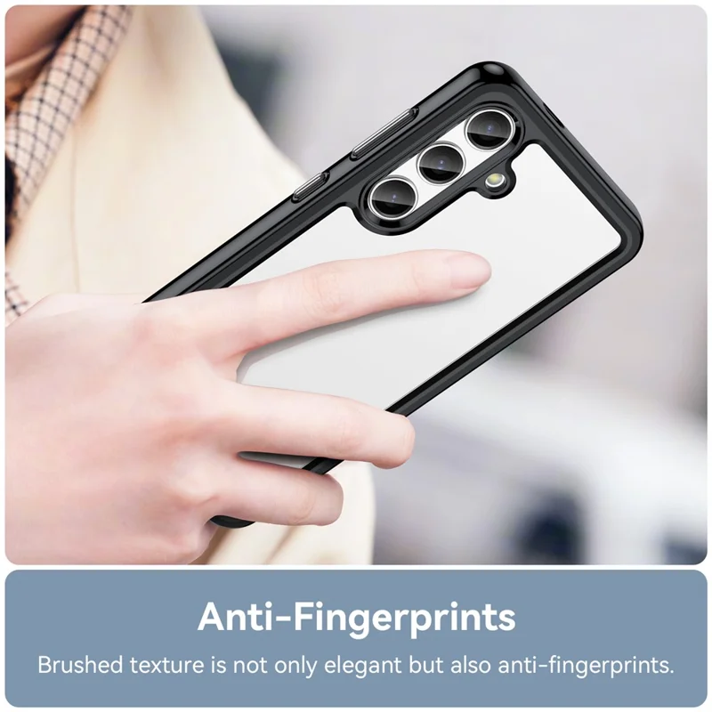 For Samsung Galaxy S25+ / S24+ Case TPU + Acrylic Anti-Scratch Phone Back Protector - Black