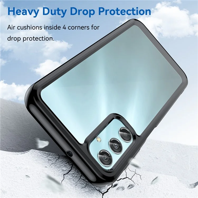 For Samsung Galaxy A25 5G (Global) (161.0 x 76.5 x 8.3mm) Case TPU+Acrylic Shockproof Smart Phone Cover - Black