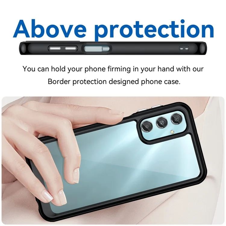 For Samsung Galaxy A25 5G (Global) (161.0 x 76.5 x 8.3mm) Case TPU+Acrylic Shockproof Smart Phone Cover - Black