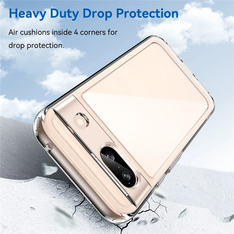 For Google Pixel 8a Case Shockproof Anti-fall TPU+Acrylic Phone Protector - Transparent