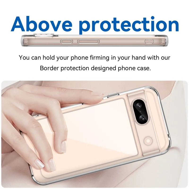 For Google Pixel 8a Case Shockproof Anti-fall TPU+Acrylic Phone Protector - Transparent
