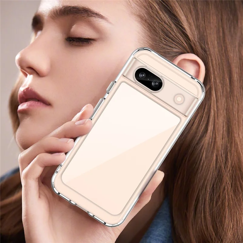 For Google Pixel 8a Case Shockproof Anti-fall TPU+Acrylic Phone Protector - Transparent