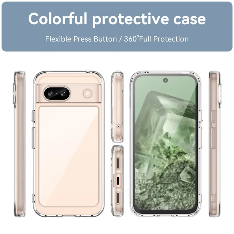 For Google Pixel 8a Case Shockproof Anti-fall TPU+Acrylic Phone Protector - Transparent