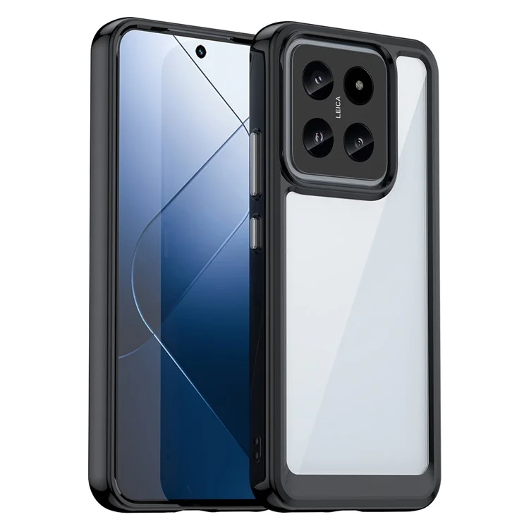 Для Xiaomi 14 Case Anti-drop Shockproof TPU+Acrylic Mobile Phone Back Protector - Black