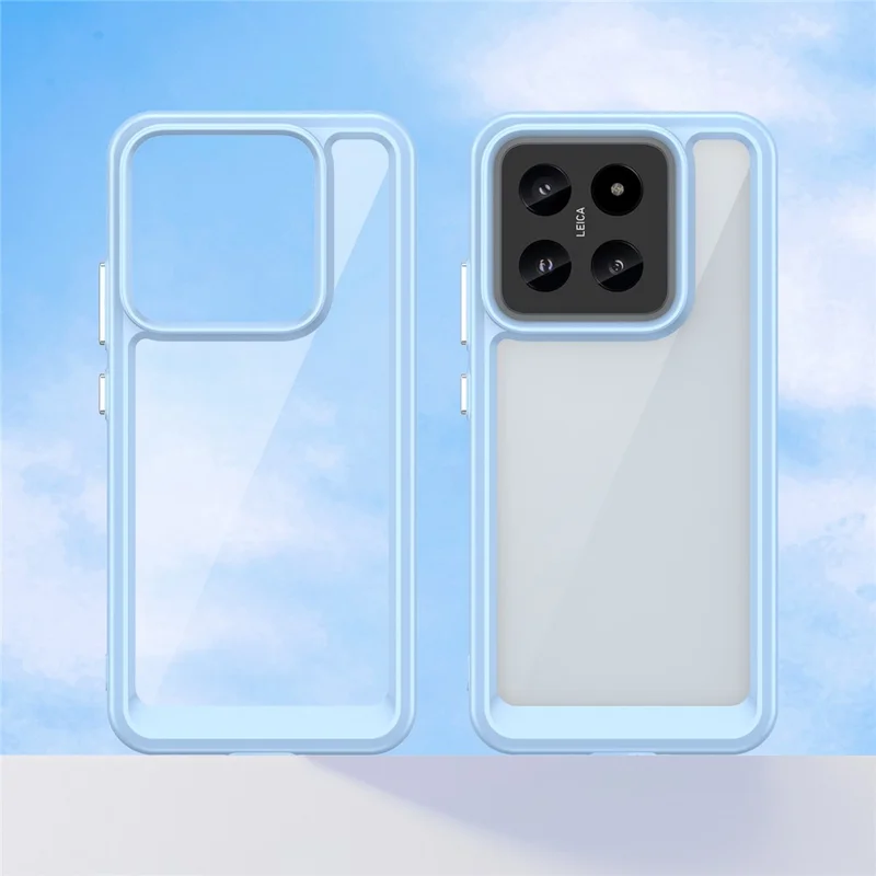 Per Xiaomi 14 Case Anti-drop Shockproof TPU+Acrylic Mobile Phone Back Protector - Blue