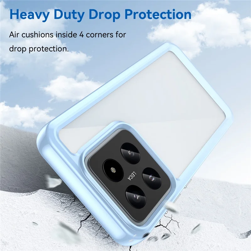 Per Xiaomi 14 Case Anti-drop Shockproof TPU+Acrylic Mobile Phone Back Protector - Blue