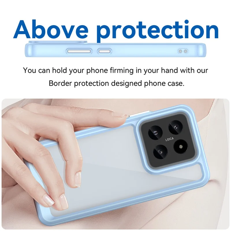 Per Xiaomi 14 Case Anti-drop Shockproof TPU+Acrylic Mobile Phone Back Protector - Blue