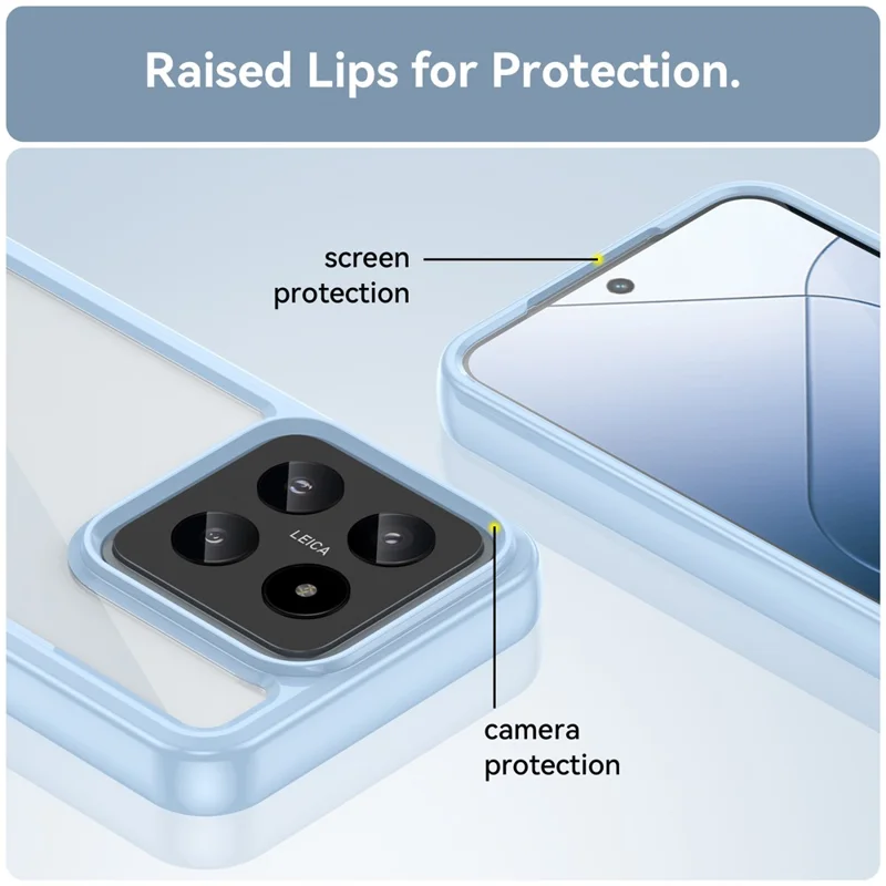Per Xiaomi 14 Case Anti-drop Shockproof TPU+Acrylic Mobile Phone Back Protector - Blue