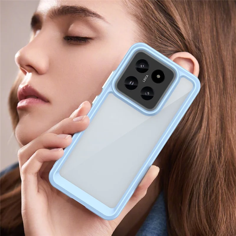 Per Xiaomi 14 Case Anti-drop Shockproof TPU+Acrylic Mobile Phone Back Protector - Blue